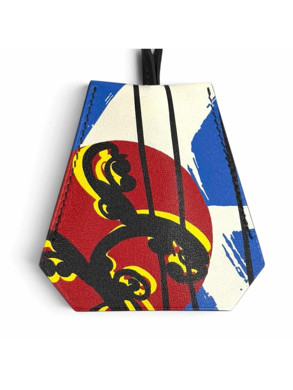 Hermes Clochette Skate Ciel Rouge de Cour Blanc Veau Swift Necklace